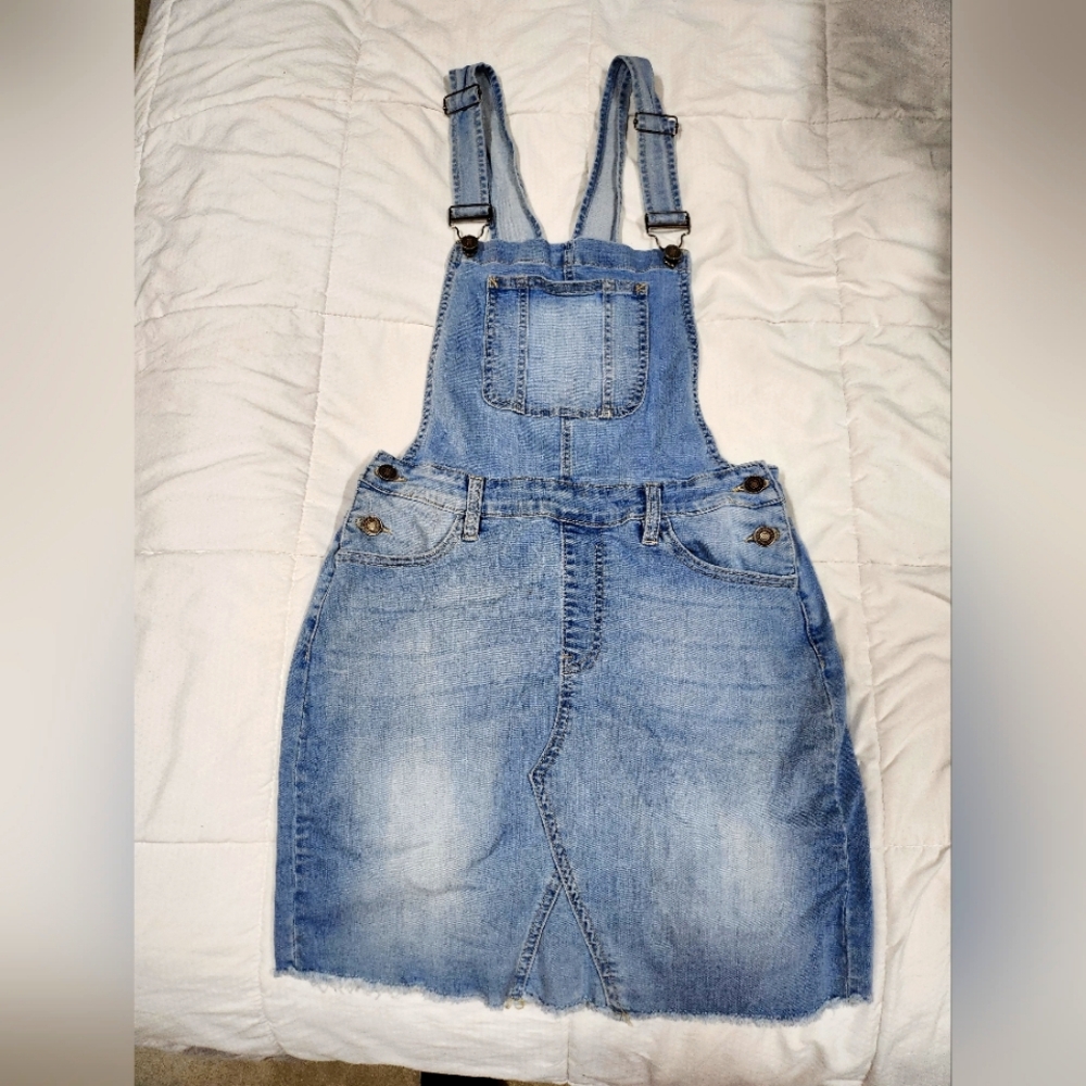Kancan Denim overall skirt medium